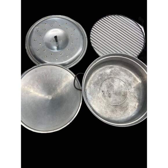 Vintage Aluminum Multi-Purpose Steamer & Roaster With Perforated Lid And Removab - Picture 5 of 8